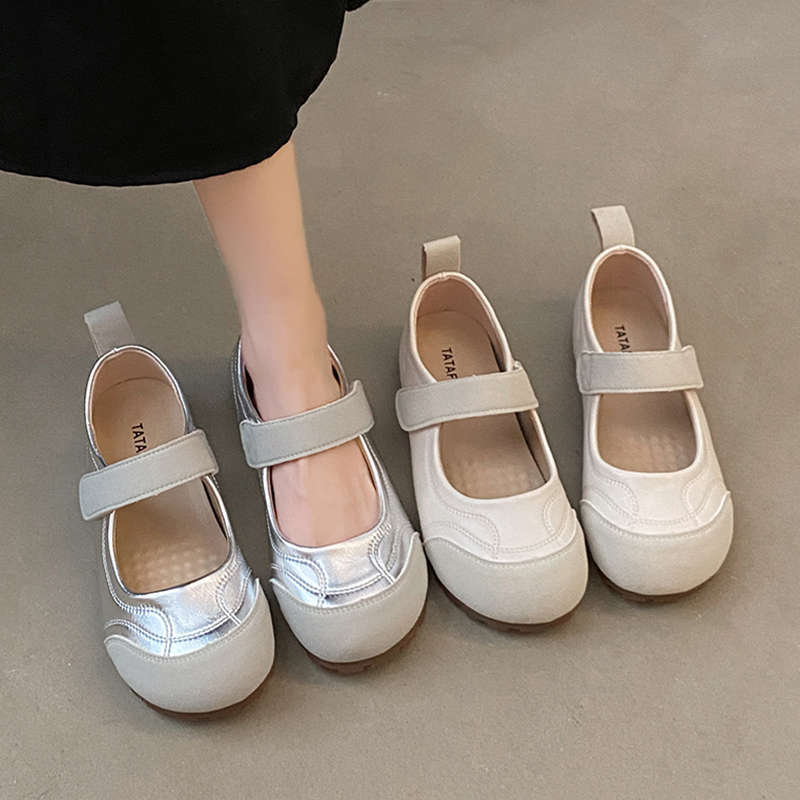 Damen Ballerinas Komfortabel Klettverschluss Elegante Schuhe