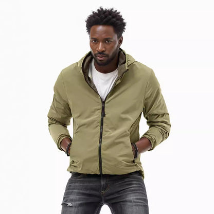 Herren Windbreaker Jacke Wasserdicht mit Taschen Outdoor