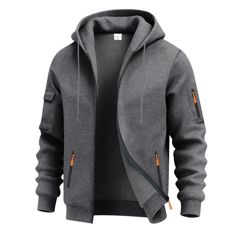 Herren Outdoor Kapuzenjacke Funktionstaschen Wasserabweisend