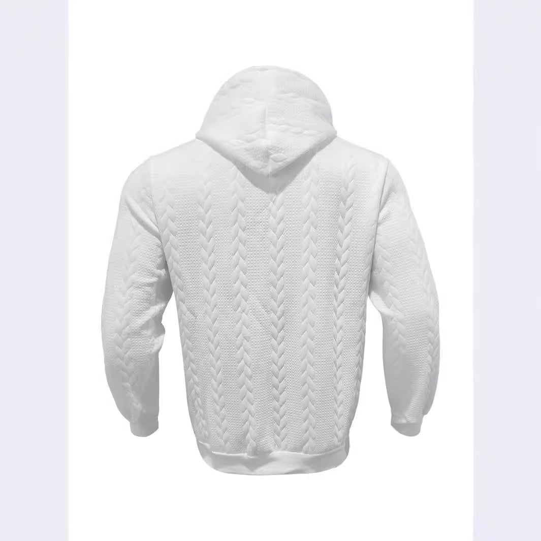 Herren Hoodie Strukturiert Kängurutasche Modern Grau