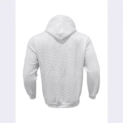 Herren Hoodie Strukturiert Kängurutasche Modern Grau