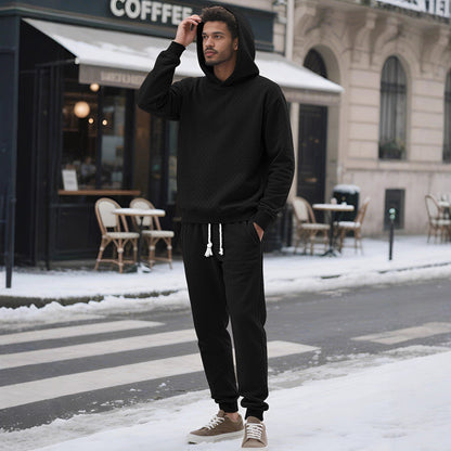 Herren Hoodie Anzug Bequem Elegant Waffelstruktur