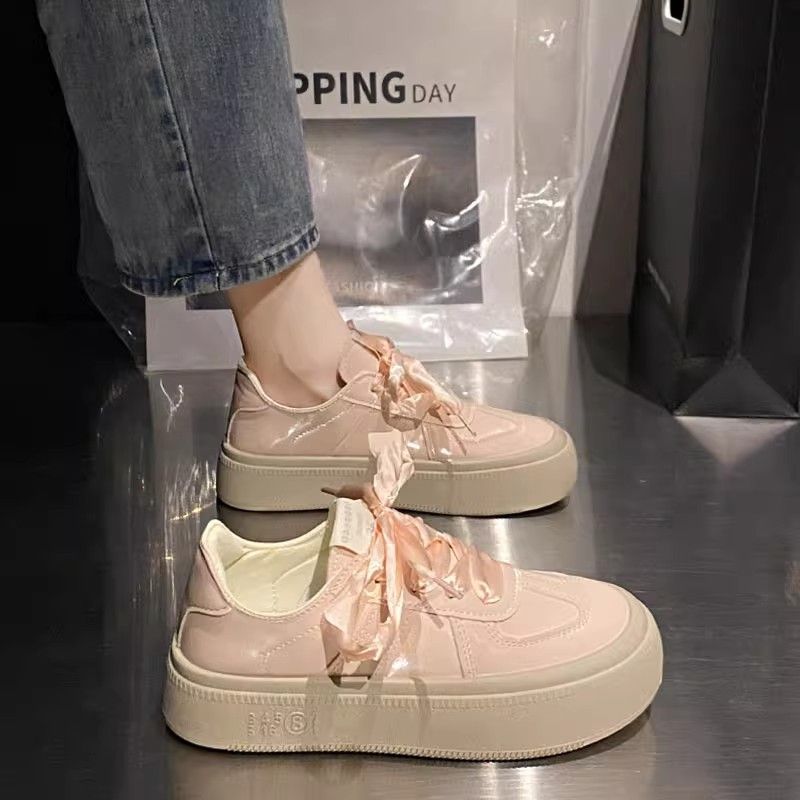 Damen Sneaker Weich Elastisch Schnürsenkel Modisch