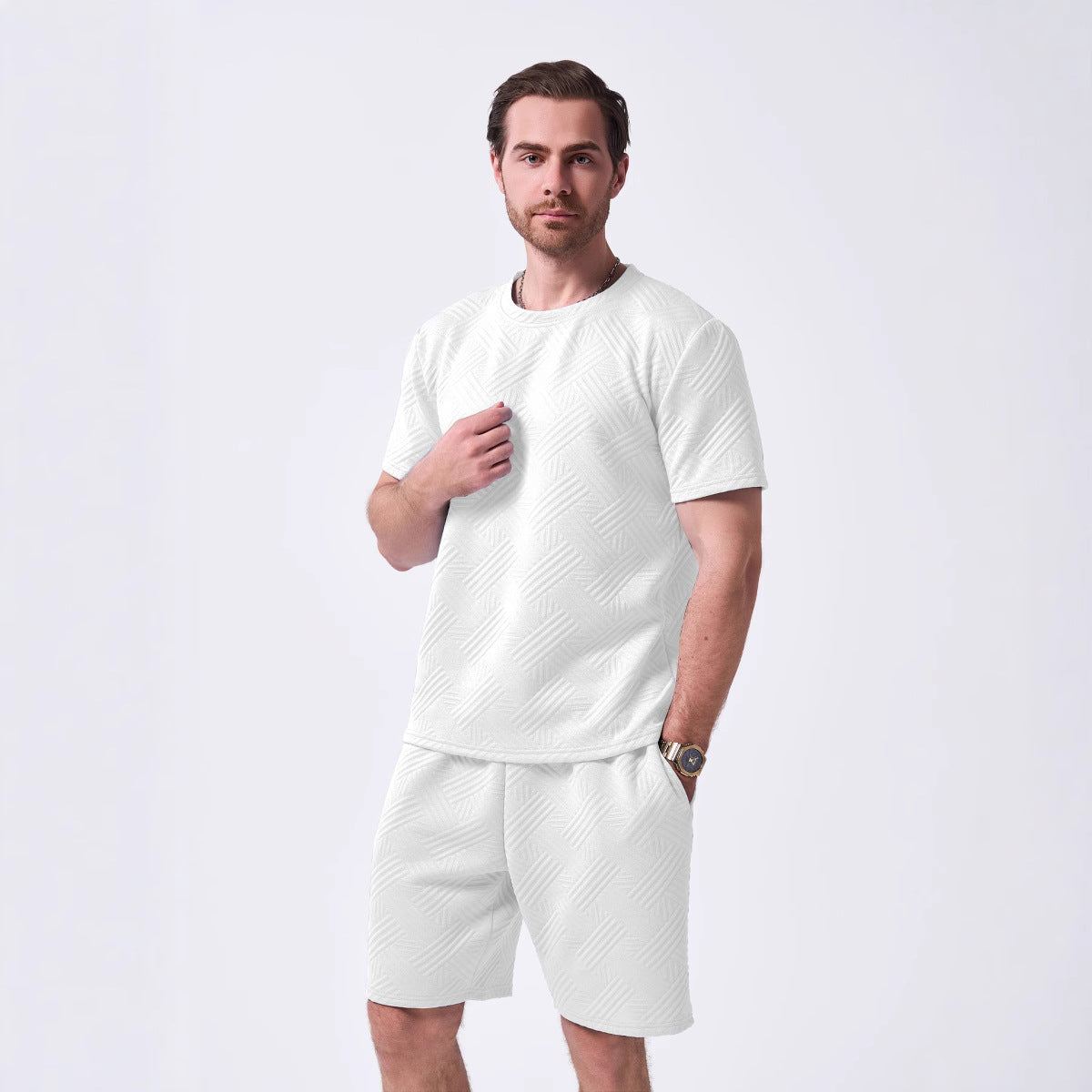Herren Freizeitset Trendig Strukturmuster Moderne Mode