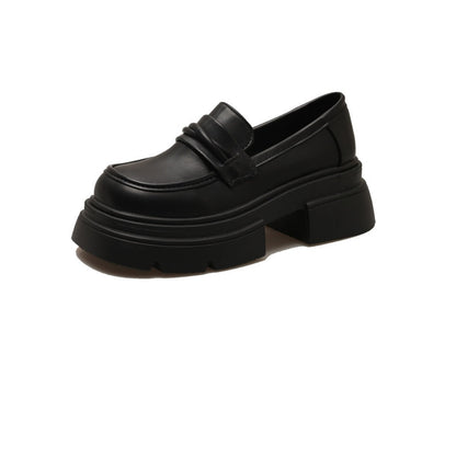 Damen Loafers Schuhe Glänzend Plateau Modisch