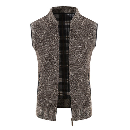 Herren Weste Strick Modern Zopfmuster Elegant