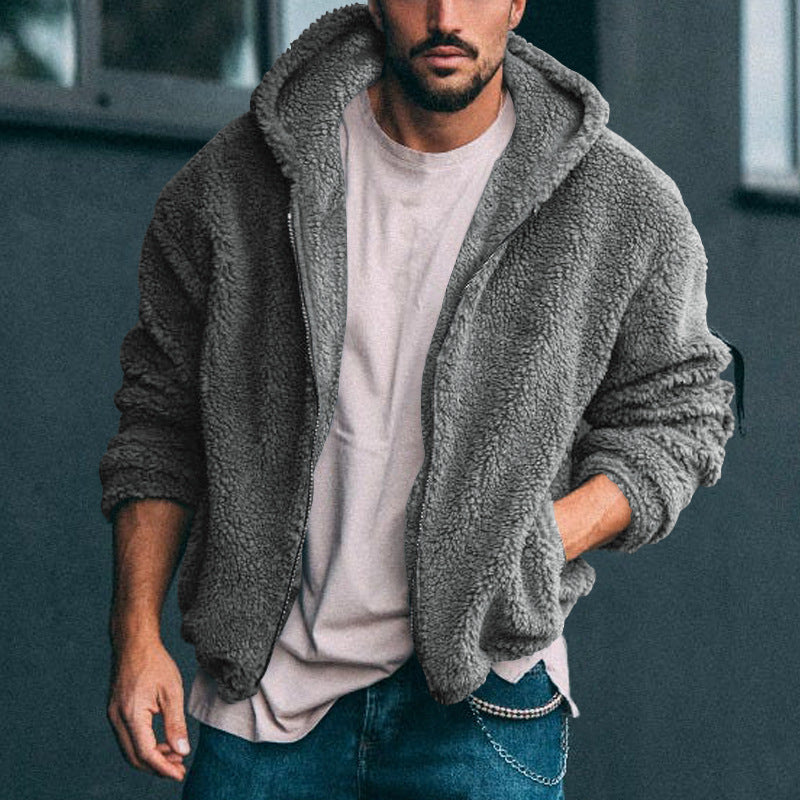 Herren Kapuzenjacke Plüsch Warm Winter