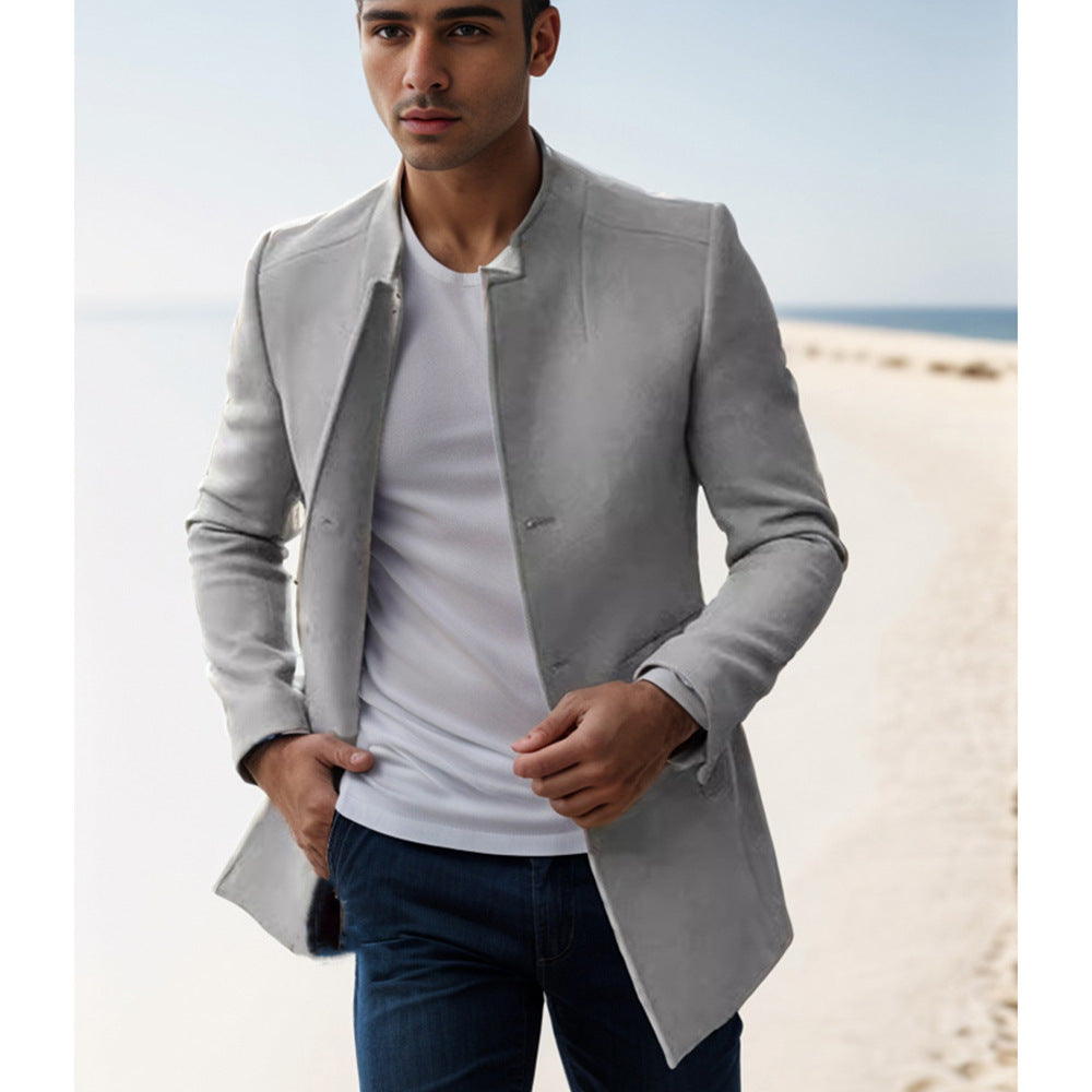 Herren Steppjacke Modern Schnitt Hochgeschlossen Elegant