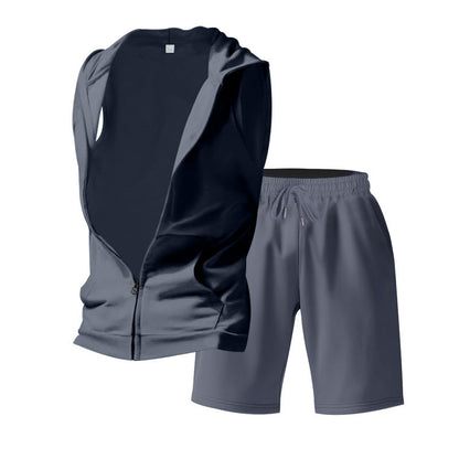 Herren Sportset Hoodie Shorts Funktionsshirt