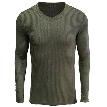 Herren Langarmshirt V-Ausschnitt Modern Elegant