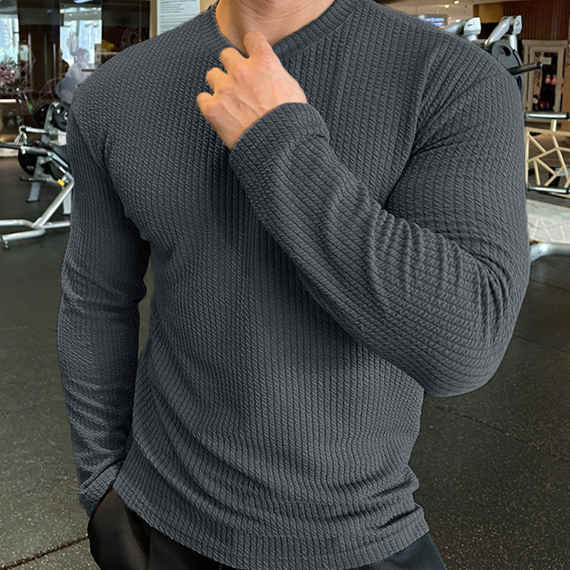 Herren Langarmshirt Strukturiert Modern Urban Style