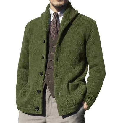 Herren Strickjacke Modern Schalkragen Casual