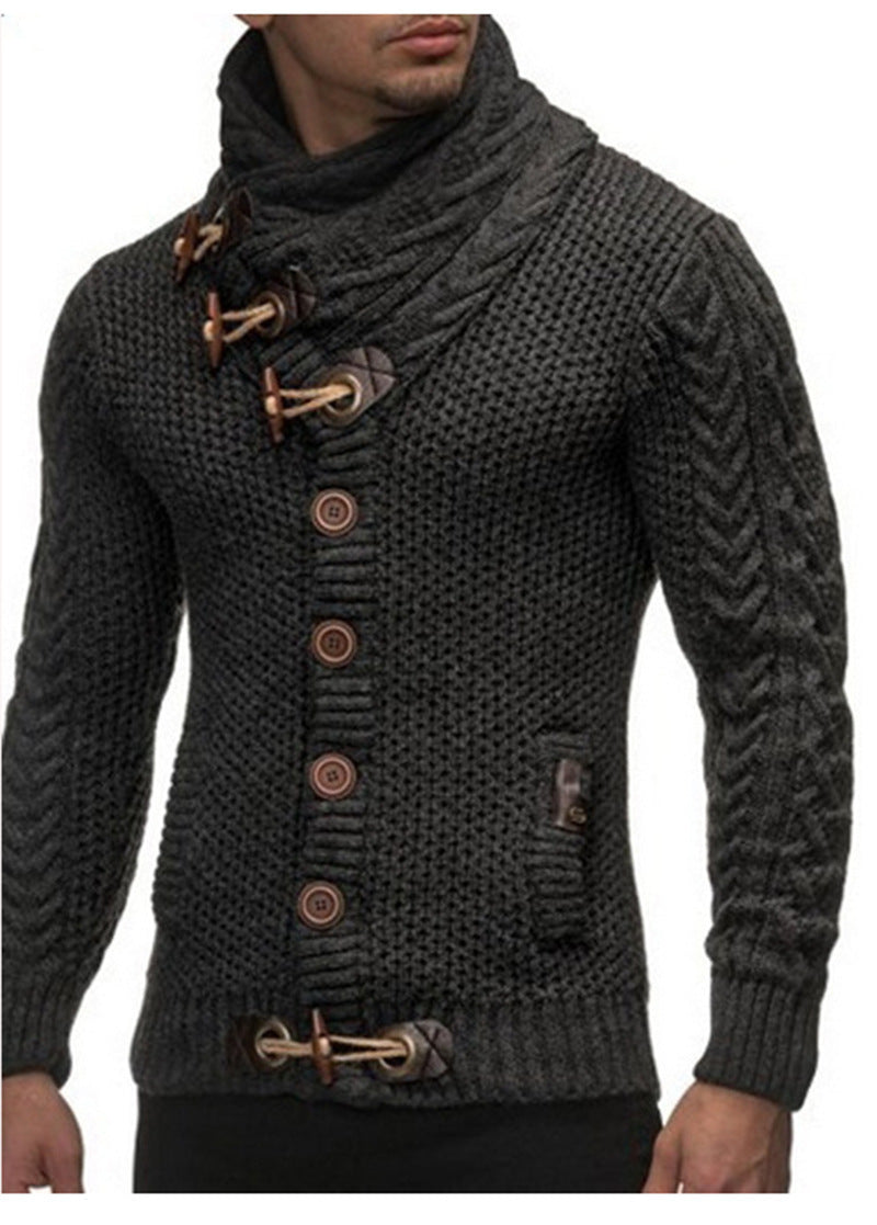 Herren Strickjacke Asymmetrisch Modern Knopf Design