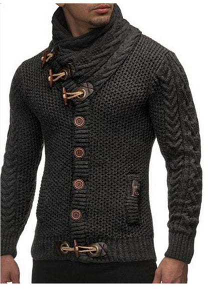 Herren Strickjacke Asymmetrisch Modern Knopf Design