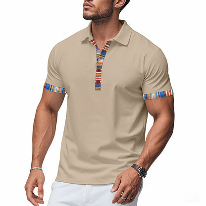 Herren Polohemd Modern Bunt Knöpfe Elegant