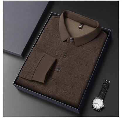 Herren Langarmbluse Elegant Strukturiert Modern