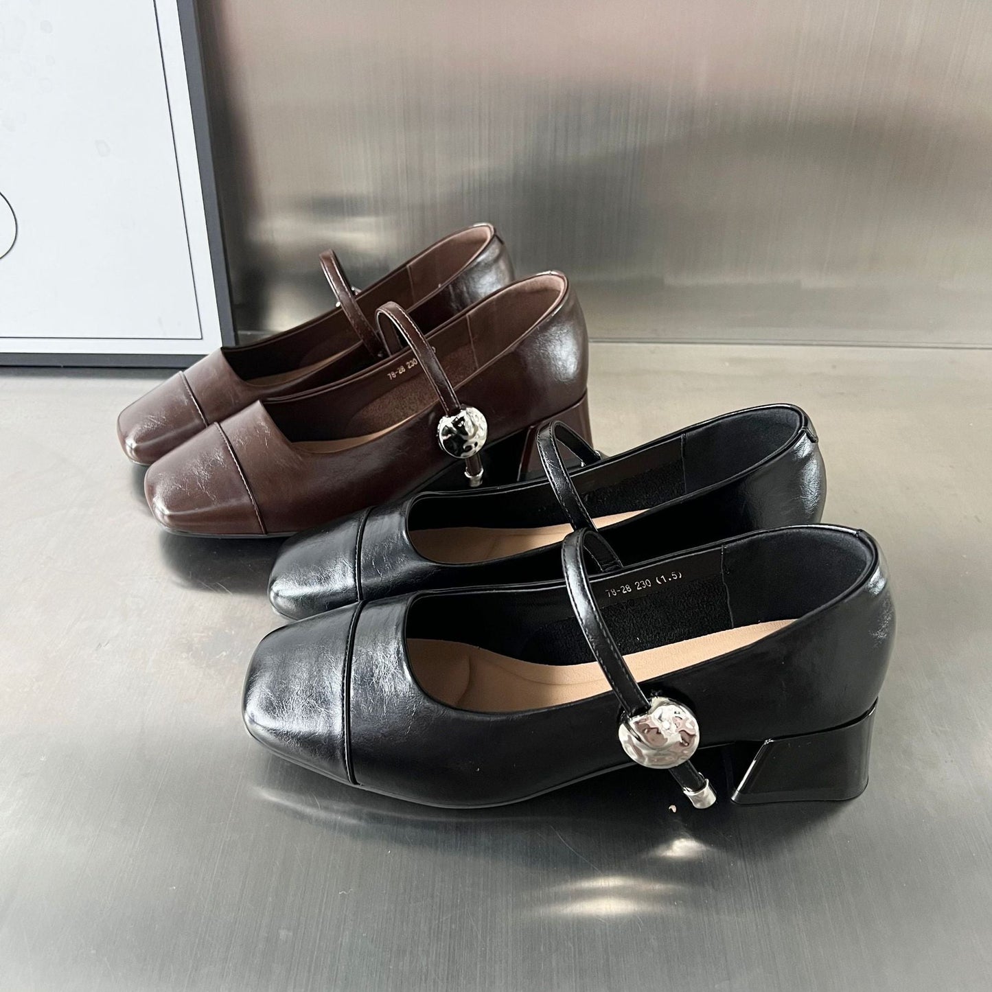 Damen Pumps mit Riemen und Blockabsatz Elegant Bequem