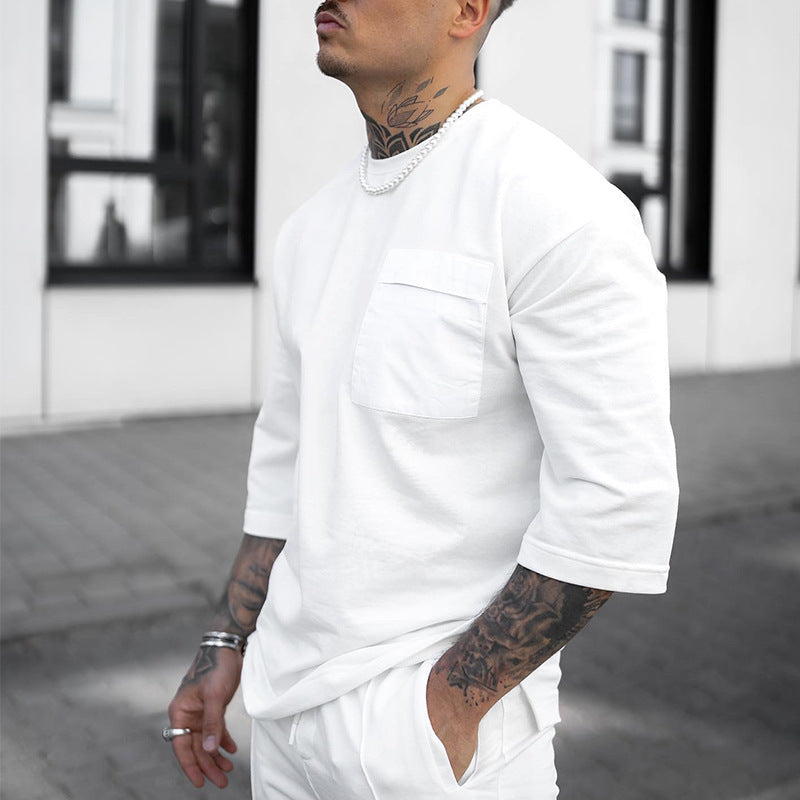 Herren Sport-Set Bequem Oversized T-Shirt Jogginghose