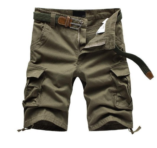Herren Cargo Shorts Bequem mit Taschen und Verstellgürtel