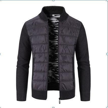 Herren Jacke Modern mit Strickärmeln Stehkragen
