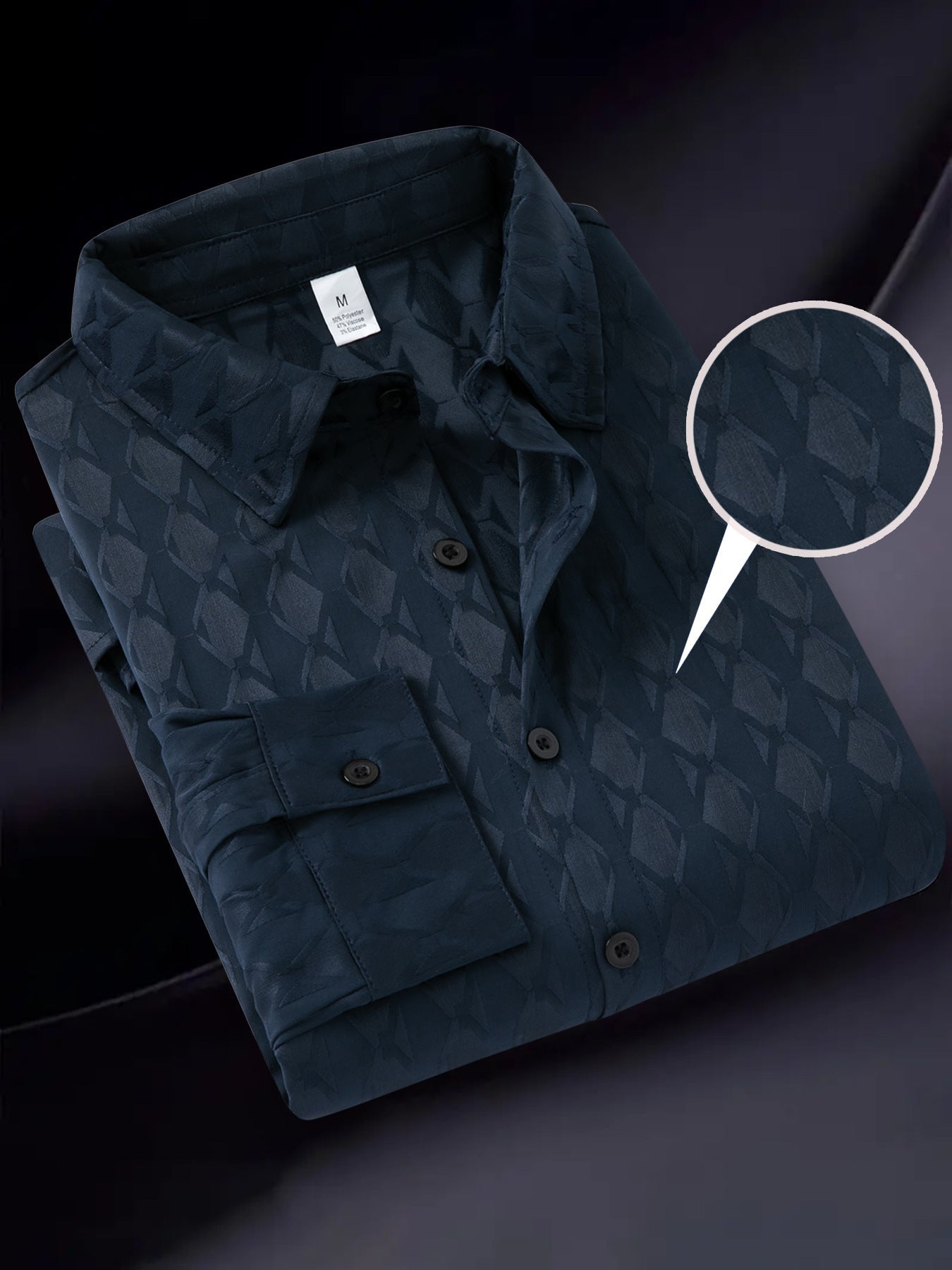 Herren Hemd Modern mit Struktur Muster Hochwertig Elegant