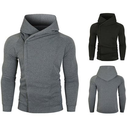 Herren Kapuzenpullover Asymmetrisch Reißverschluss Hochkragen Modern - BerlinGlamour