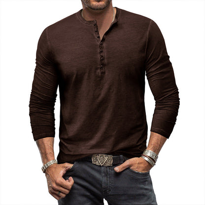 Herren Langarmshirt Modern mit Knopfleiste Elegantes Design