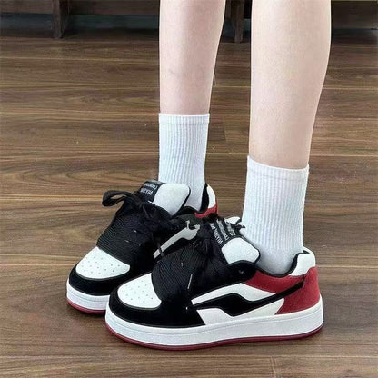 Damen Sneaker Sportlich Rutschfest Gummisohle Schwarz