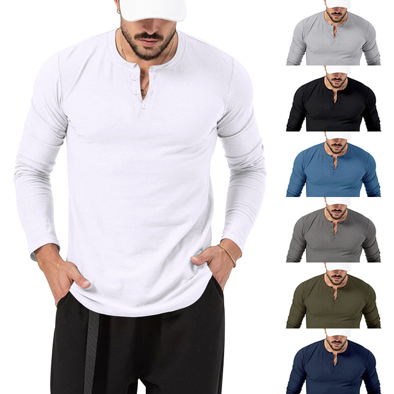 Herren Langarm-Shirt Baumwolle Modern Knöpfe - BerlinGlamour