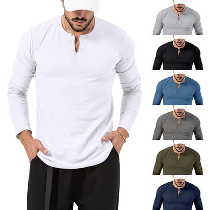 Herren Langarm-Shirt Baumwolle Modern Knöpfe - BerlinGlamour