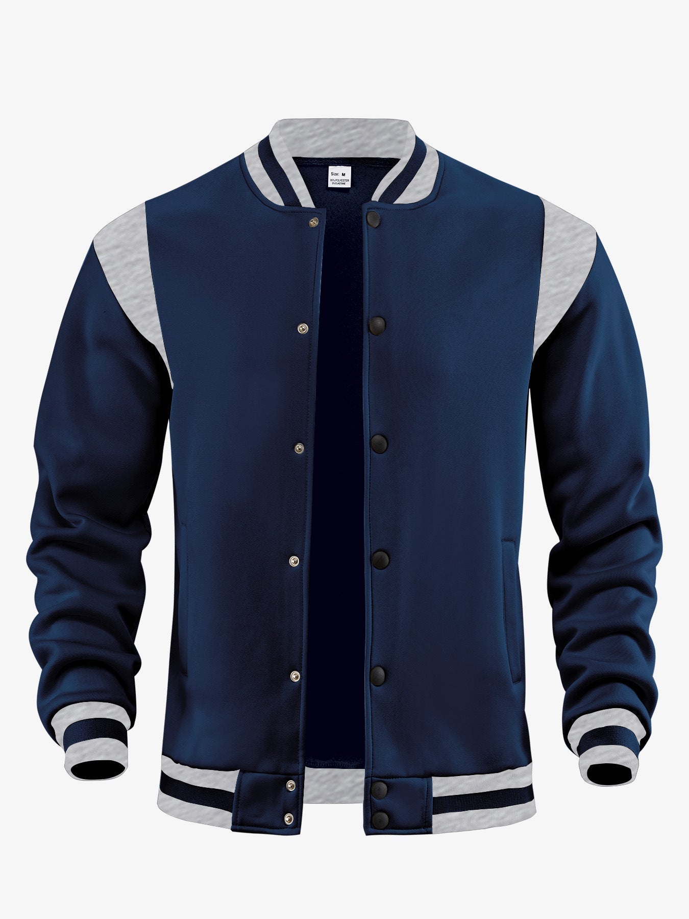 Herren Baseballjacke Kontrast Ärmel Modern Style