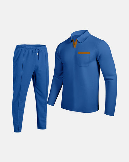 Herren Kombi Set Poloshirt Jogginghose Sportlich Modern