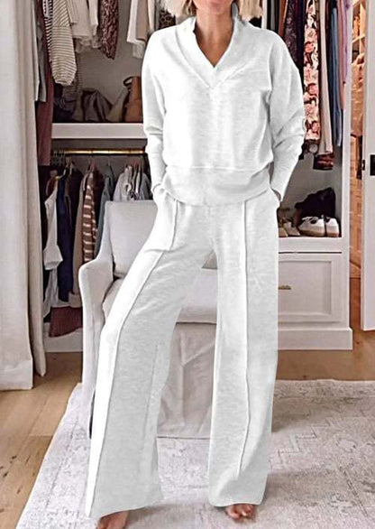 Damen Freizeit-Set Großzügig V-Ausschnitt Trendy