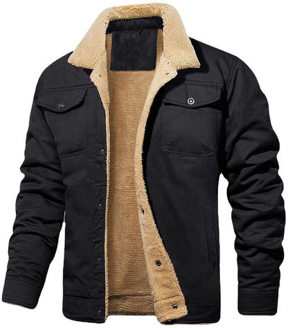 Herren Parka Jacke Warm Isoliert Umlegekragen Modern