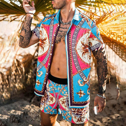 Herren Sommer Set Floral Gemustert Leicht Berlin Style