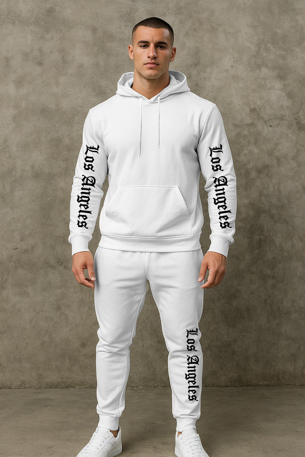 Sportlicher Herren Hoodie Jogginganzug Set Grau