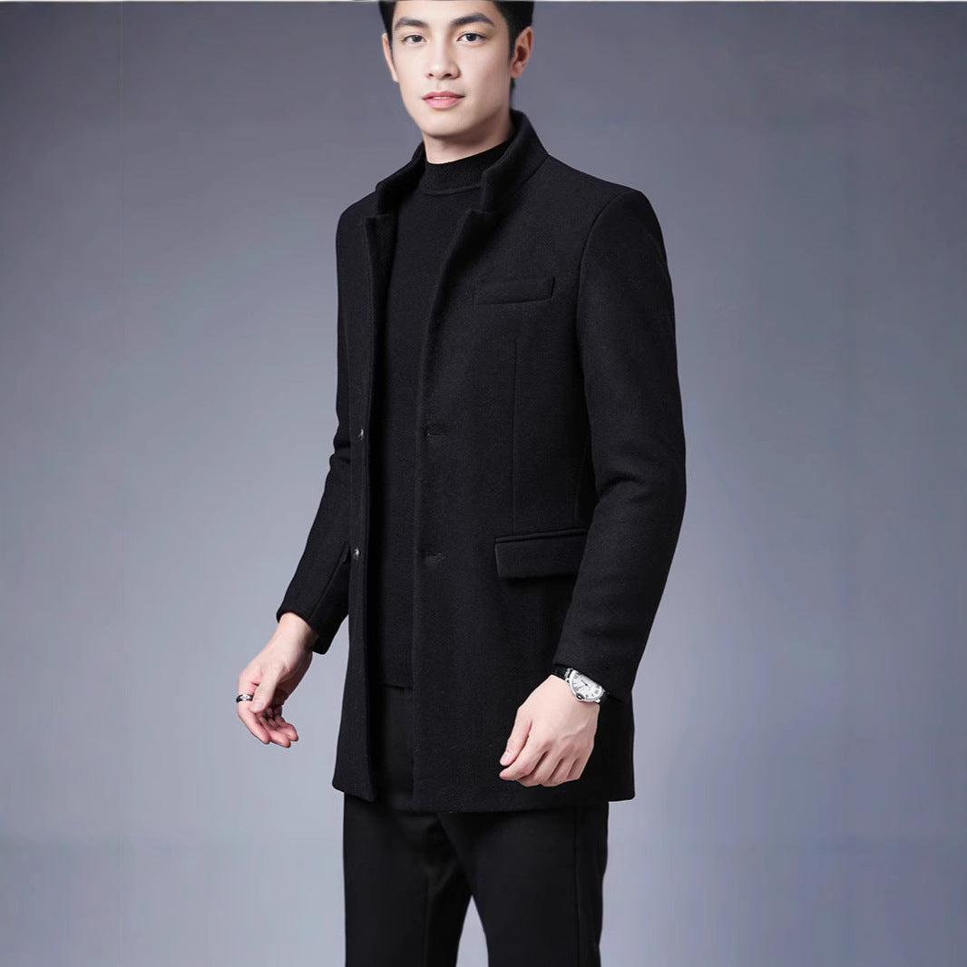 Herren Wollmantel Modern Stehkragen Elegant