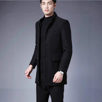 Herren Wollmantel Modern Stehkragen Elegant