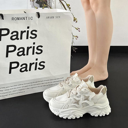 Damen Sneaker Chunky Sterne Schuhe Trendy