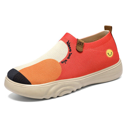 Damen Sneaker Slip-On Bequem Elastisch Sportlich