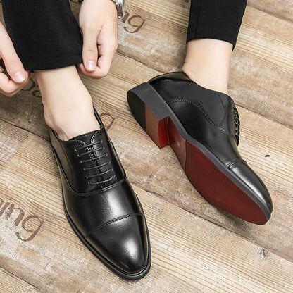 Damen Schnürschuhe Elegantes Leder Schwarz
