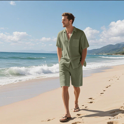 Herren Sportoberteil Kurzarm mit Shorts Sommer