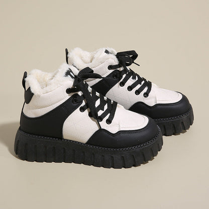 Damen Sneaker Warmfutter Plateau Schuhe Winter Mode