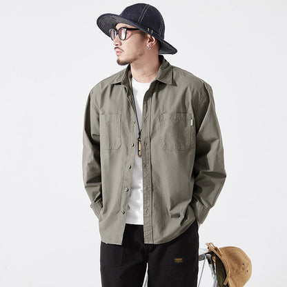 Herren Hemd Lässig Utility Style Modern