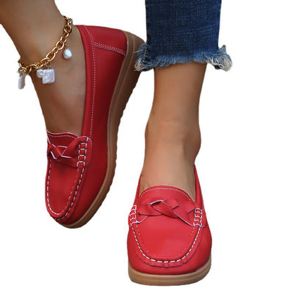 Damen Mokassinschuh Flechtendesign Elegantes Schuhwerk