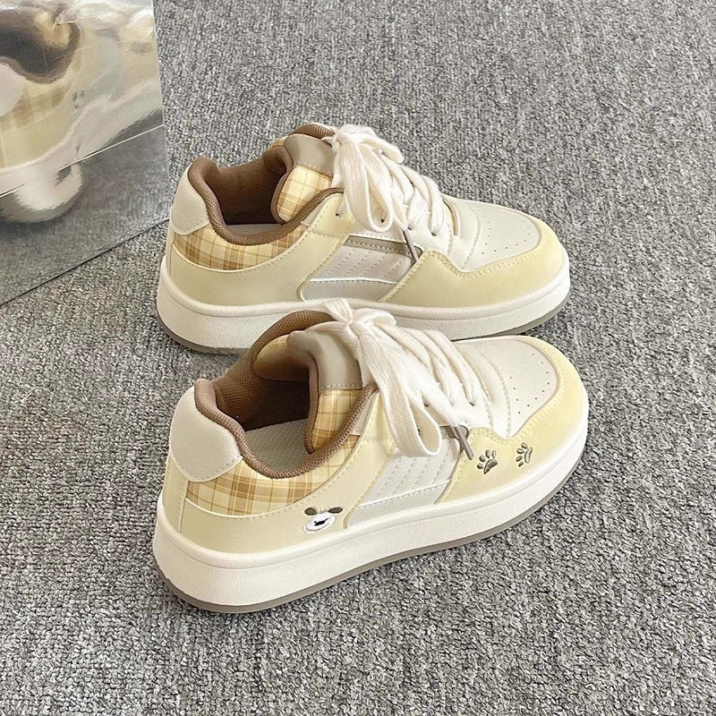 Damen Sneaker Karomuster Bequem Moderne Dämpfung