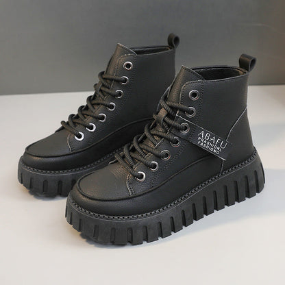 Damen Stiefel High-Top Boots Rutschfest Schwarz Moderne