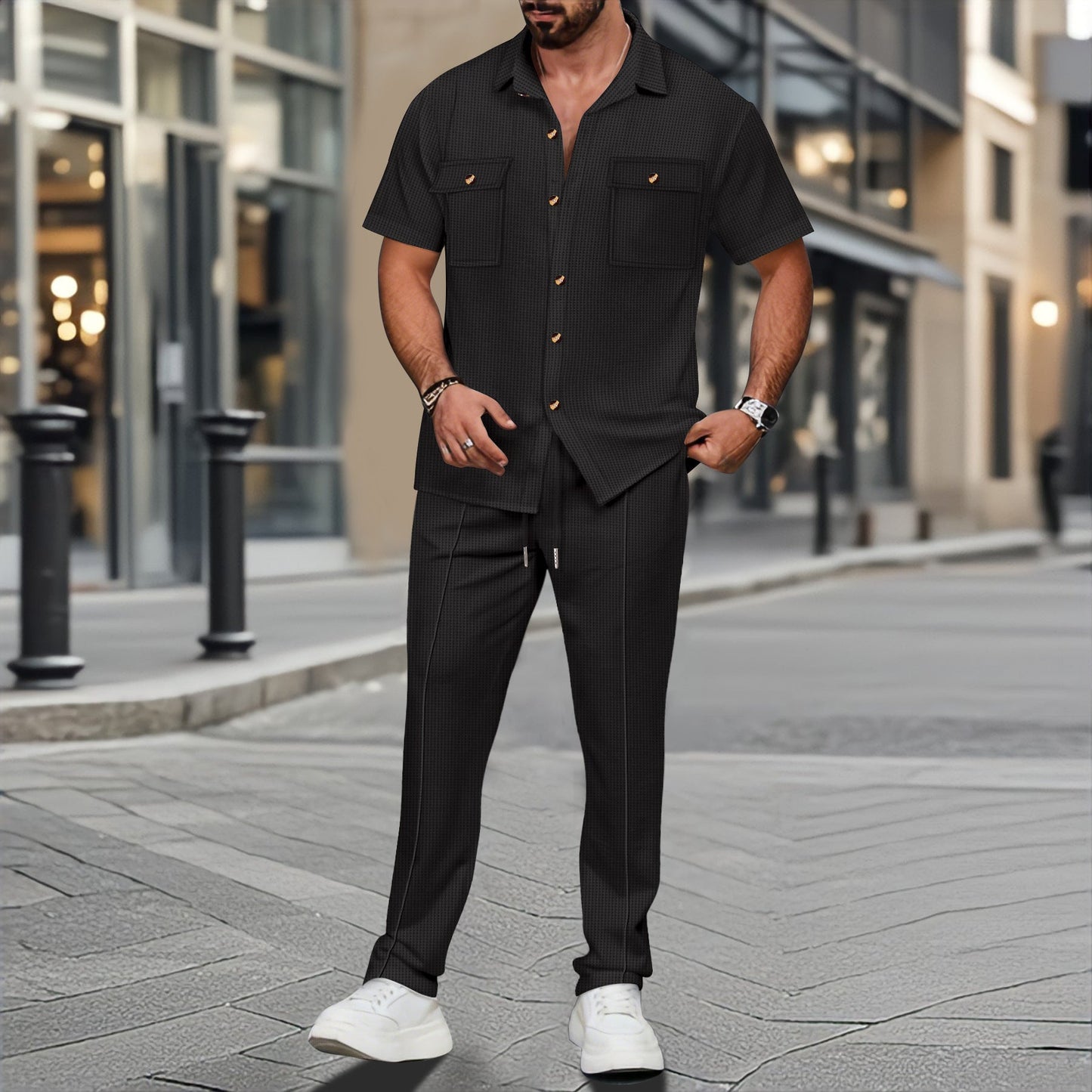 Herren Freizeitanzug Modernes Set mit Slim-Fit Schnitt