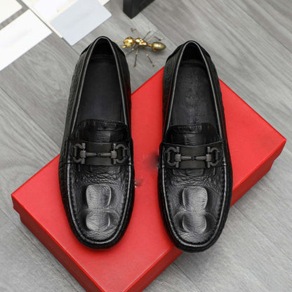 Damen Mokassins mit Ketten-Detail Elegant Schwarz