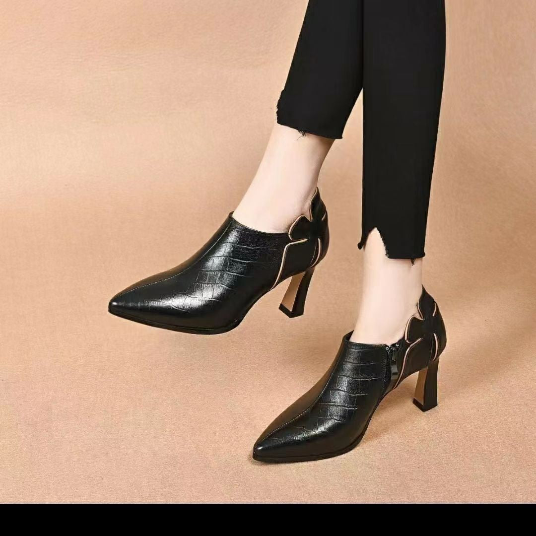 Damen Absatzstiefel Hoch Hacken Stilvolle Elegante Schuhe